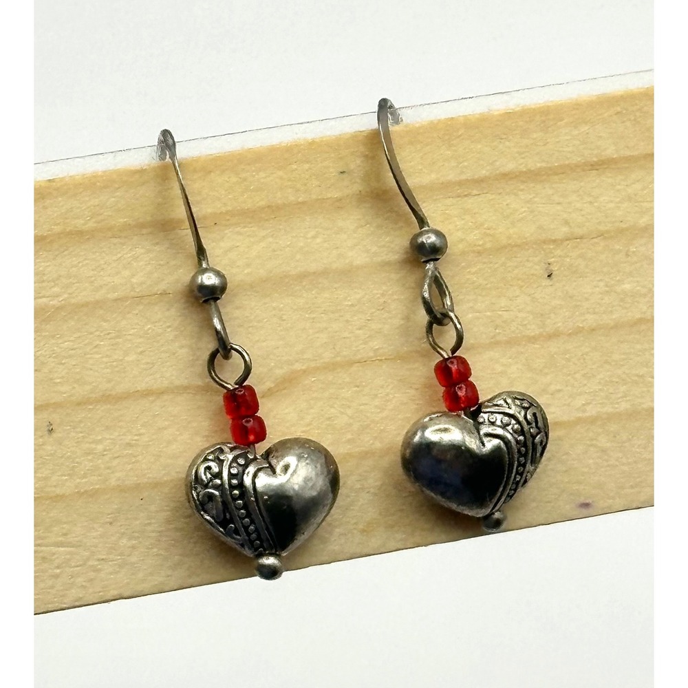 Vintage Heart Sterling Silver Earrings